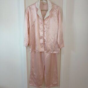 Vintage Victoria's Secret Gold Label Pink Satin Pajamas - Size S